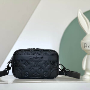 Louis Vuitton Black Embossed Nano Alpha Handbag Size: 11 x 18.5 x 6.5 cm (length x height x width) Model No: M82544