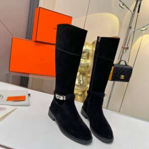 Hermes Leather Woman High-Heeled Knee Boots