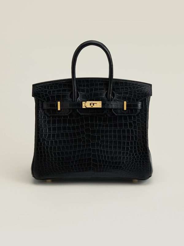 Hermes Birkin 25 Crocodile Black Handbag